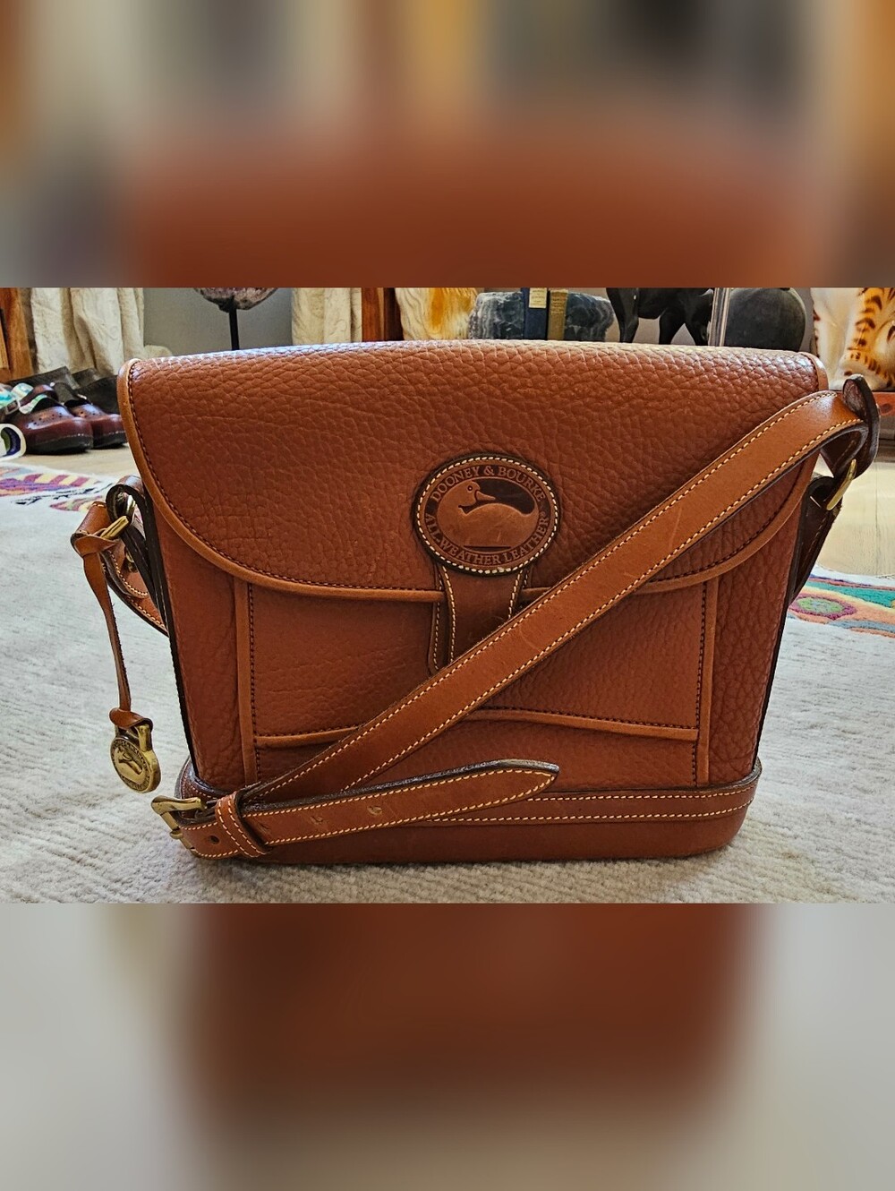 Dooney &Bourke Dover Bag In British Tan Pebbled Leather *New*